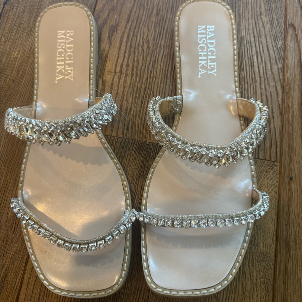 Badgley Mischka Crystal Embellished Sandals
